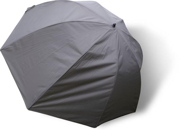 Чадър с колчета BLACK CAT Extreme Oval Umbrella в сив цвят, идеален за екстремни условия.