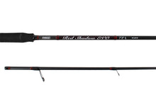 Въдица FilStar Red Shadow Evo показана от близо, карбонова конструкция с Fuji водачи и EVA дръжка.