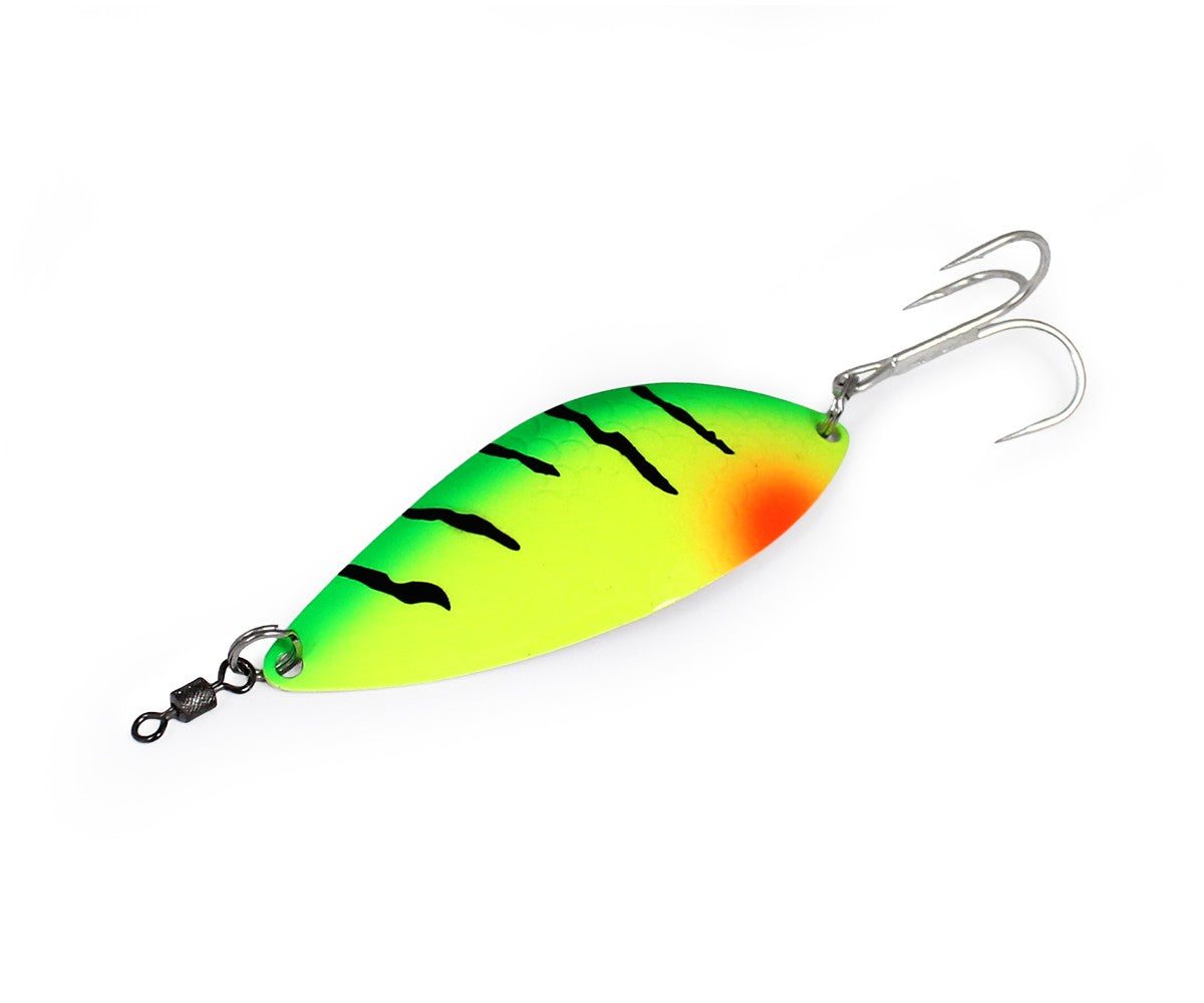 Клатушка Sea Buzz Piker Light 10gr, ярка примамка с черни линии, идеална за риболов на щука и сом.
