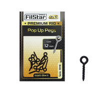 Винт за стръв Premium Rig F8118 - 12mm, черен матов винт за стръв, 10 броя в опаковка