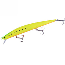 Воблер Duo Tide Minnow Slim Flyer 140 - 14.0cm/21.0gr - Sinking in bright yellow color with hooks.