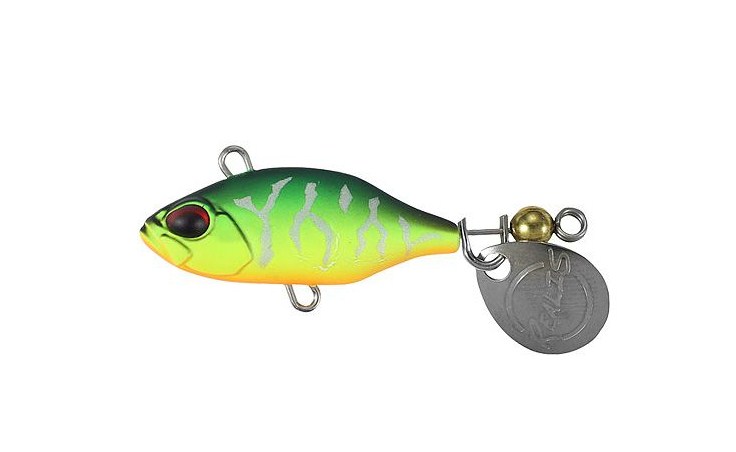Тейлспинър Duo REALIS SPIN - 3.8cm/11gr, ярък зелен цвят с детайли, идеален за риболов.