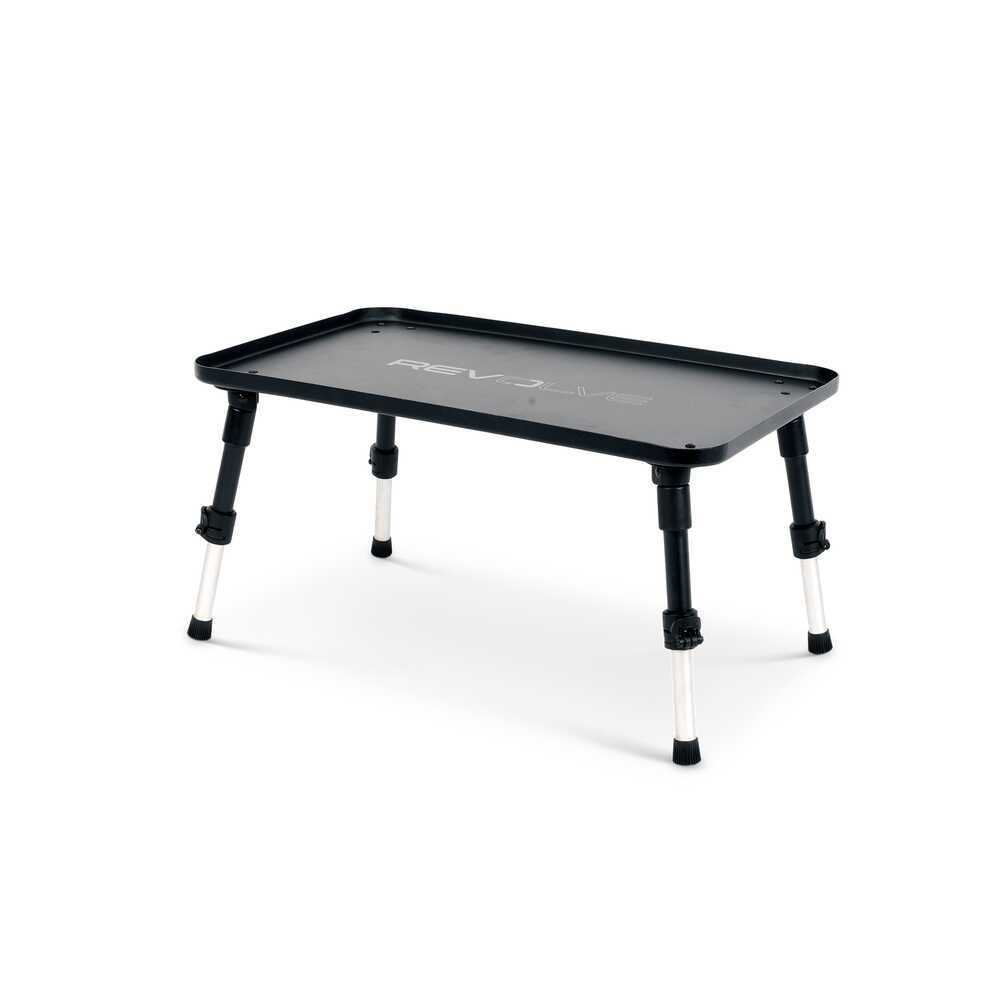 Масичка AVID CARP Revolve Bivvy Table с алуминиева конструкция и пружинни крака за бързо поставяне.