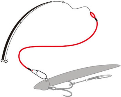 Флуорокарбонов лидер с вирбел OWNER TF-F2 Casting Fluoro leader 12-S/M/L с джиг глава и примамка.