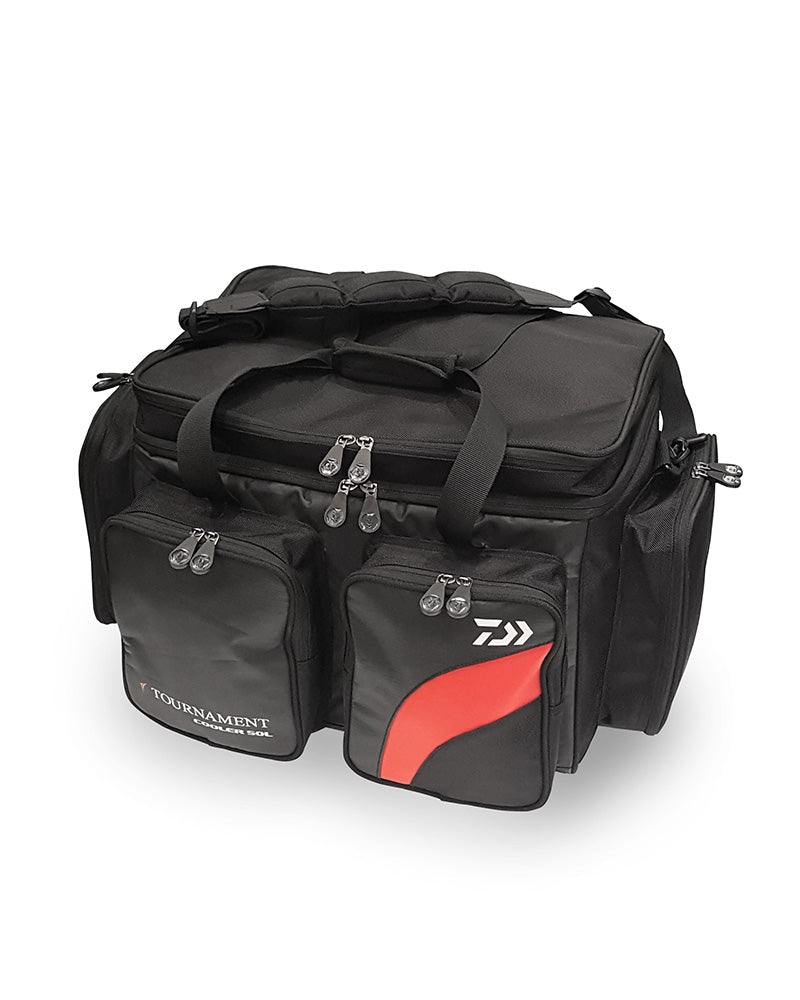 Хладилна чанта Daiwa Tournament Pro Carryall Coolbag с множество джобове и удобна дръжка.