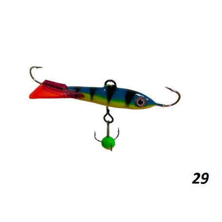 БАЛАНСИР - FINNEX - 4.0cm/5gr, риболовна примамка черно-синя с тройна кука, номер 29.