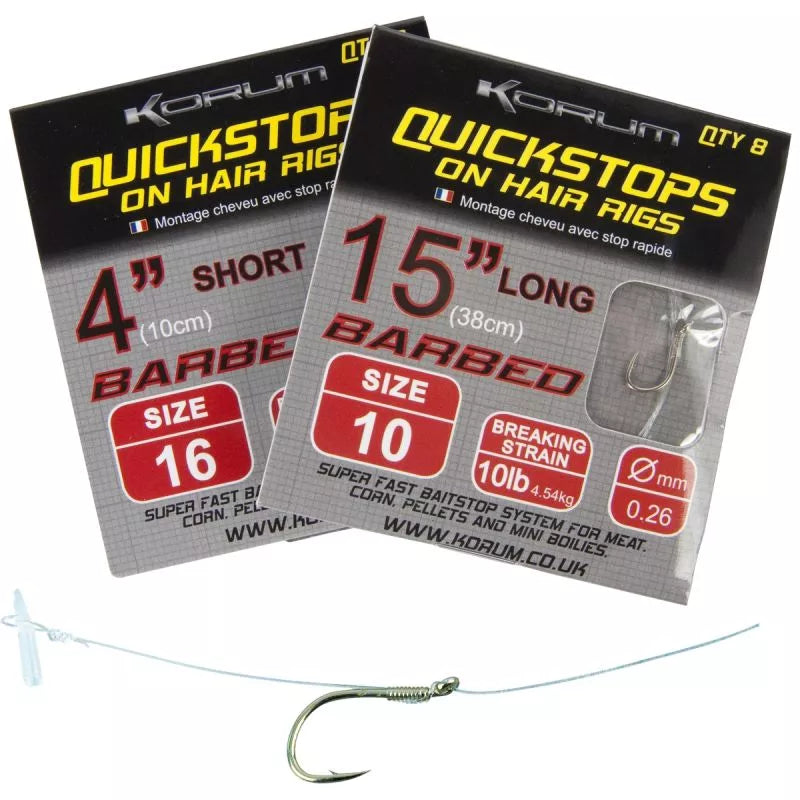 Куки KORUM Quickstops on Hair Rigs 4''