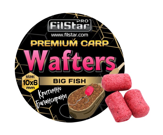 Балансирани дъмбели FilStar Wafters Premium Carp - 10x6mm / 30g - различни аромати