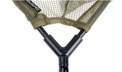 Шаранджийски кеп DAIWA BLACK WIDOW LNH 1PC - 1.82m, детайл на мрежата и рамката.