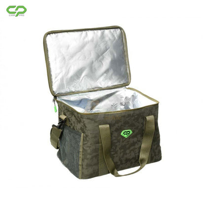 Хладилна чанта Carp Pro DIAMOND COOLER BAG 30L - CPL68513 с отворен капак и термоизолирана вътрешност