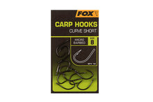 Шарански куки FOX Curve Shank Short Carp Hooks, размер 8, микро напковане, пакет с 10 куки.