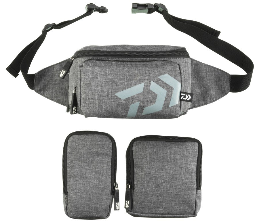 Чанта DAIWA D-VEC HIP BAG с два отделения и регулируема презрамка за удобно носене.