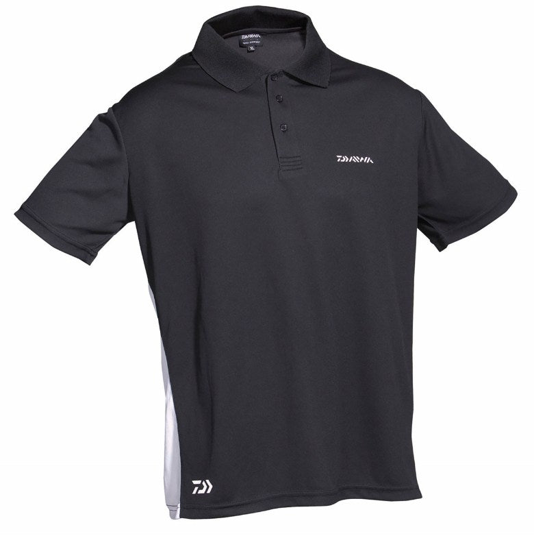 Тениска DAIWA D-VEC POLO SHIRT BLACK/WHITE