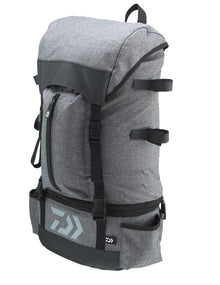 Раница DAIWA D-VEC RUCKSACK 30L в сиво, идеална за риболов с охлаждащо отделение и удобни презрамки.