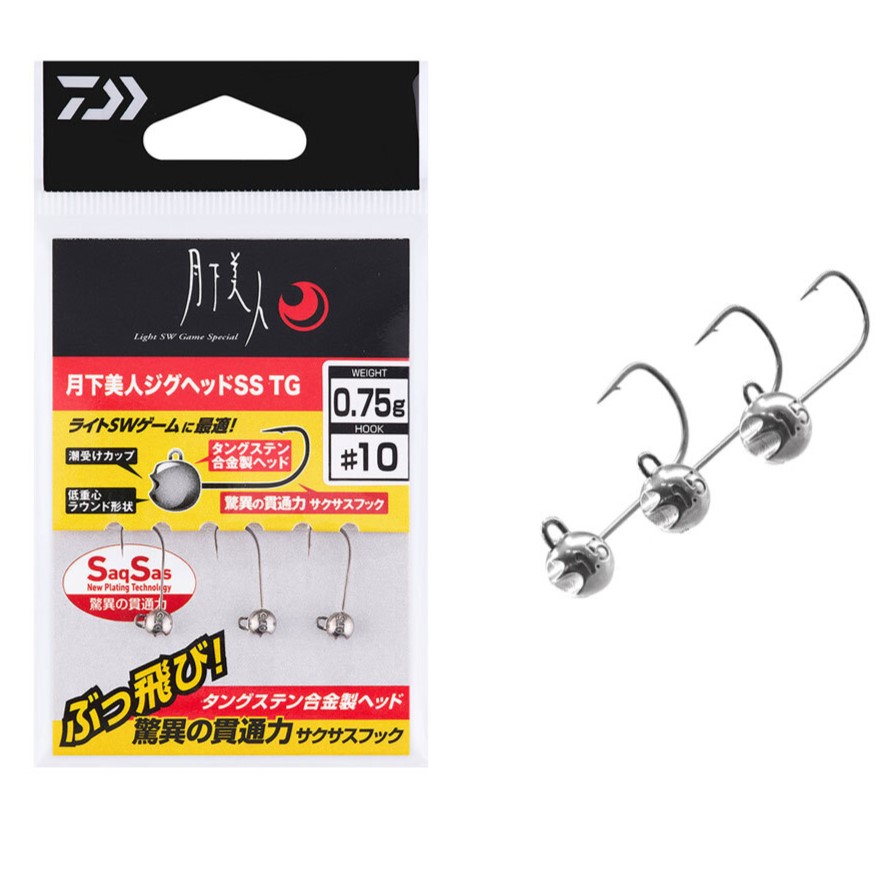 Джиг глави DAIWA Gekkabijin Ajing TG - 3бр в опаковка на фона с тройни куки
