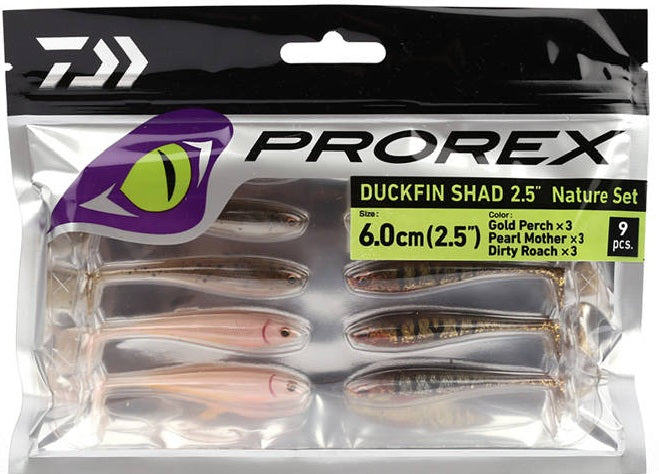 Комплект силиконови примамки DAIWA PROREX DUCKFIN SHAD SET - 6cm/9бр