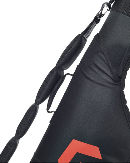 Двоен твърд калъф DAIWA MATCHMAN 2 ROD HOLDALL - 1.80m, детайл на облегалката и закопчалката.