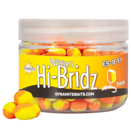 Дъмбели Dynamite Baits Wowsers Hi-Bridz Wafters ES-B-F1 Yellow & Orange - 5/7mm в контейнер, 7 мм. Балансирани стръв.