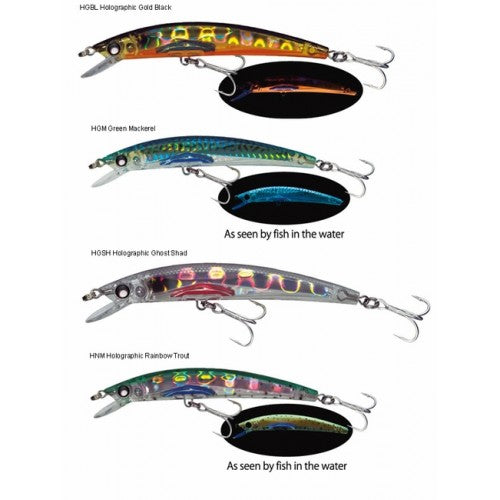Морски воблер YO-ZURI F979 Crystal Minnow 3D 90S - 9.0cm/10gr в различни цветови варианти, прилагани за риболов.