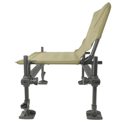 Сгъваем стол KORUM S23 - ACCESSORY CHAIR COMPACT с вертикален дизайн и регулируеми крака.
