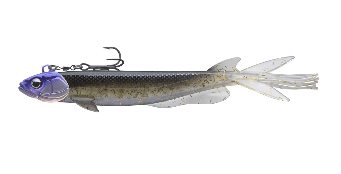 Пелагични силиконови примамки DAIWA PROREX V-MARLEY PELAGIC SHAD - 21cm/80gr (комплект) с лъскава повърхност.