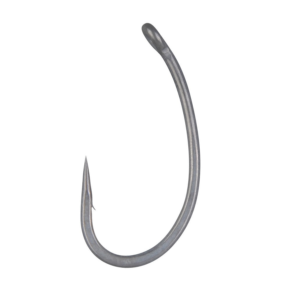Куки за Carp Fishing GAMAKATSU G-CARP HUMP BACK - GREY, сив, кована кука с ухо и тефлоново покритие.