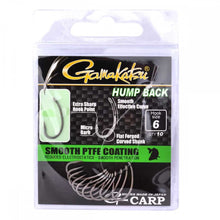Куки за Carp Fishing GAMAKATSU G-CARP HUMP BACK - GREY опаковка с остри куки и тефлоново покритие.
