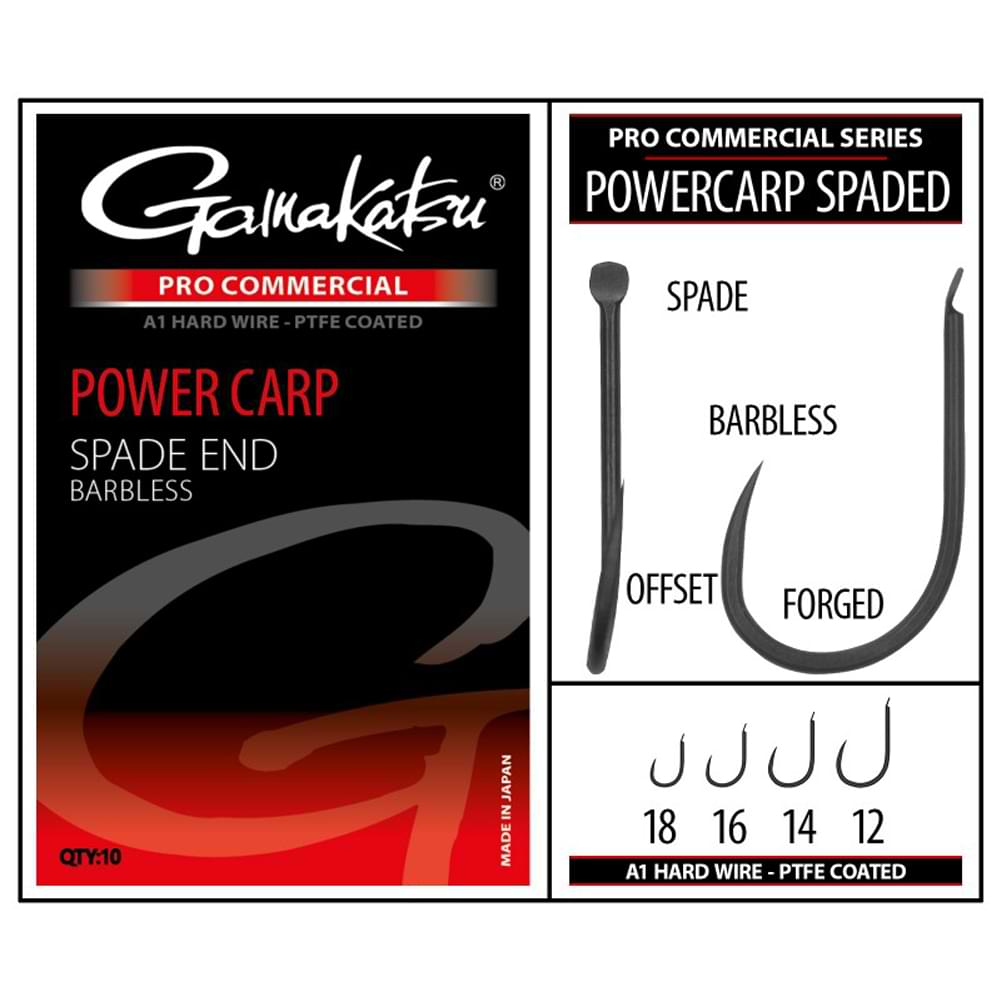 Куки GAMAKATSU PRO-C POWER CARP SPADE A1 PTFE - BLACK