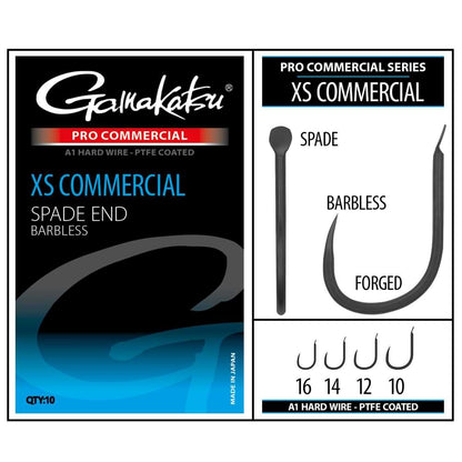 Куки GAMAKATSU PRO-C XS COMMERCIAL SPADE A1 PTFE - BLACK
