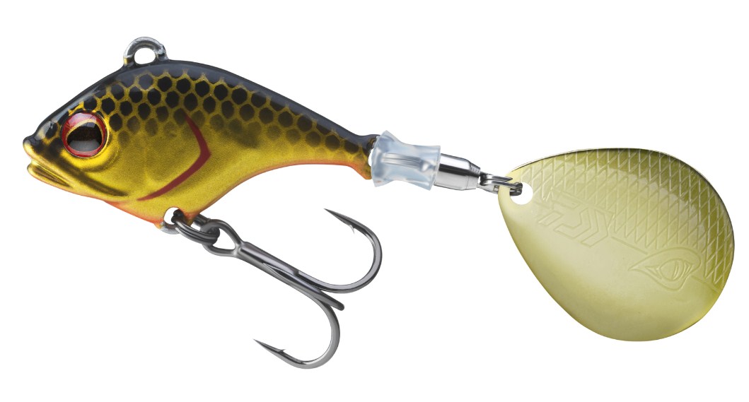 Тейлспинър DAIWA PROREX TG JIG SPINNER - 14gr, gold nugget design, featuring strong vibrations and fast sinking.