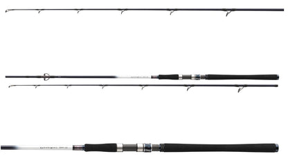 Спининг въдица за морски риболов DAIWA GRANDWAVE COD - 2.40m/150-300gr, показваща дизайна и детайли.