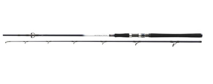 Спининг въдица за морски риболов DAIWA GRANDWAVE POLLOCK - 2.40m/40-100gr на фона на бяло.
