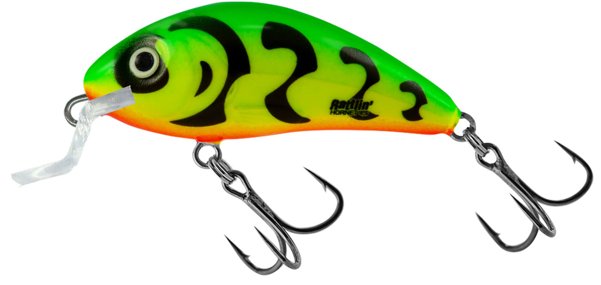Воблер SALMO Rattlin’ Hornet Shallow - 3.5cm/3gr в ярких зелёных и оранжевых цветах с крючками.