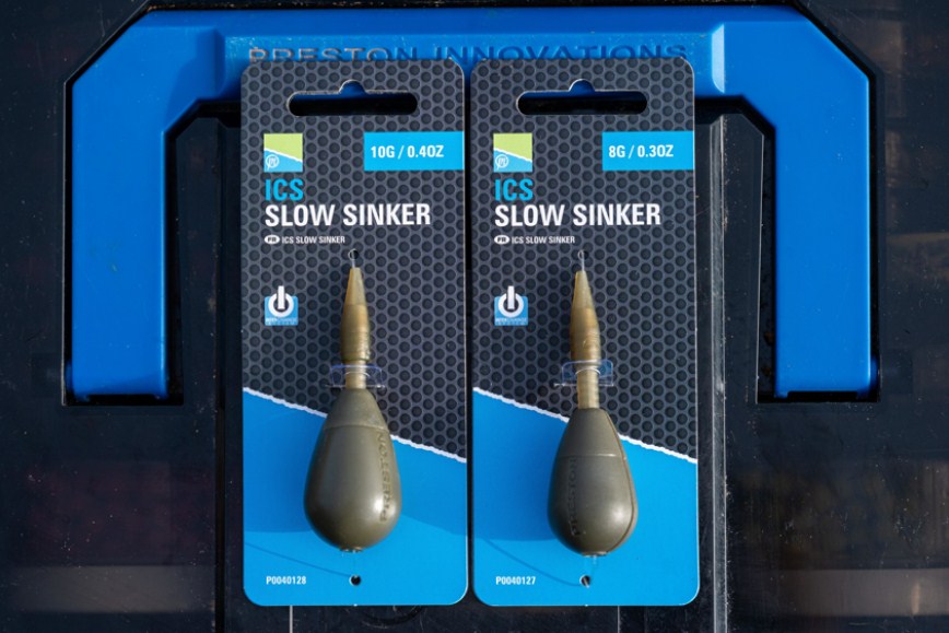 Бавнопотъващи тежести PRESTON ICS SLOW SINKER в опаковки 10g и 8g, идеални за риболов.
