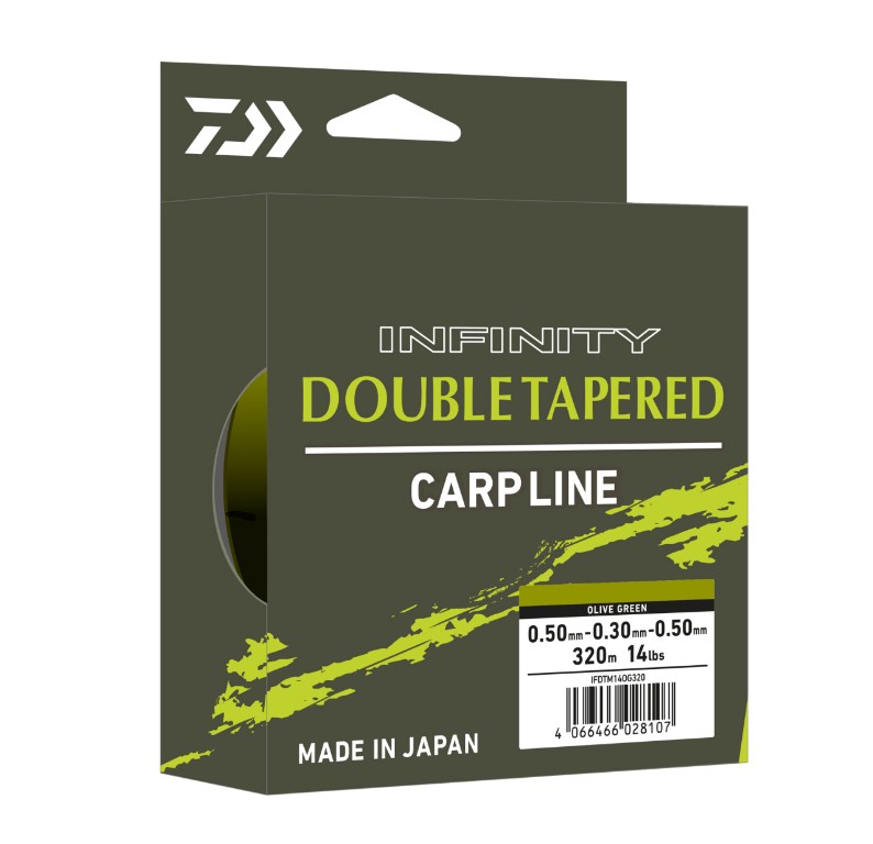 Конусовиден лидер за шаранджийски риболов DAIWA INFINITY DOUBLE TAPERED MONO SHOCK LEADER - 320m (Olive green)