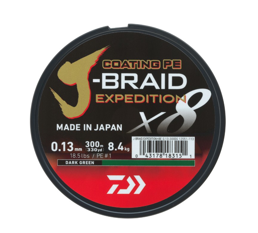 Плетено влакно Daiwa J-BRAID EXPEDITION X8 DARK GREEN - 300m