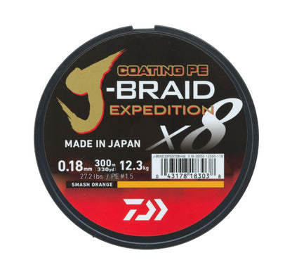 Плетено влакно Daiwa J-BRAID EXPEDITION X8 ORANGE -150m