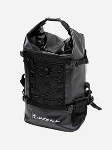 Водоустойчива чанта за спининг риболов JACKALL WATERPROOF BACKPACK L (30L - 35L) - Черна, черен риболовен ранец.