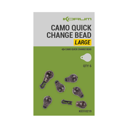 Бързи връзки KORUM Camo Quick Change Bead - S/L, размер L с 6 броя в опаковката.