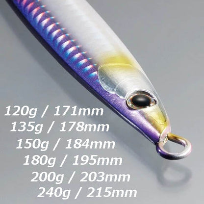 Джиг Shimano Stinger Butterfly King Slasher - 180gr with weight and size details on a sleek lure design.