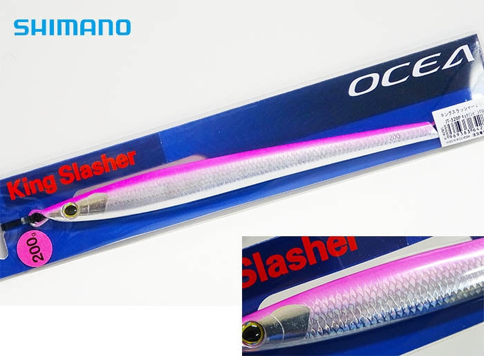 Джиг Shimano Stinger Butterfly King Slasher - 180gr на упаковке, блесна для рыбалки с ярким дизайном.