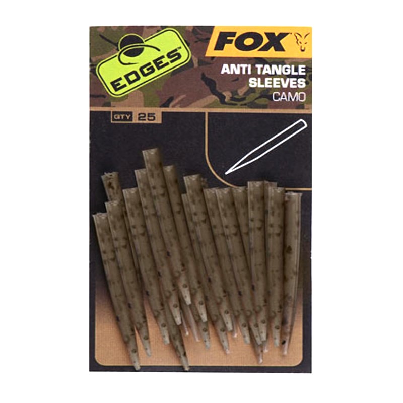 Противоолитащ шлаух FOX Edges Camo Anti Tangle Sleeves CAC767 - комплект от 25 шлауха в камуфлажна окраска за риболов.