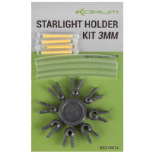 Държач със светещи ампули KORUM Starlight Holder Kit - 3mm комплект с различни размери и прозрачни тръби