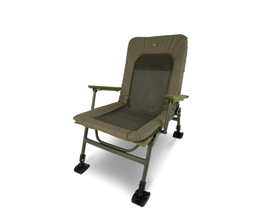 Луксозен фидер стол KORUM Supa Lite Stretch - Deluxe Chair с ергономичен дизайн и удобна подплата
