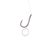Вързани куки с контра на косъм KORUM BANDED HAIR RIGS BARBED (4 inch/10cm) с здрава кука и ластична лента