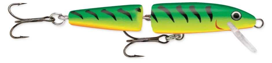 Воблер RAPALA Jointed® - 11cm/9gr in firetiger color with silver hooks for fishing.
