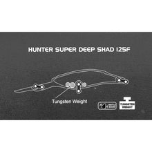 Воблер Sea Buzz Hunter Deep Shad SDR 125F - 49g/9-13m диаграма с тегло от тугстен и звукови ефекти.