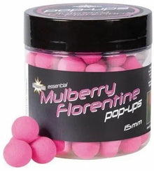 Плуващи топчета DB Essential Fluro Pop Ups Mulberry Florentine 15mm в опаковка.