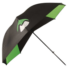 Чадър MAVER Super Brolly Flatback - 3 метра с черно-зелена конструкция и устойчив материал.
