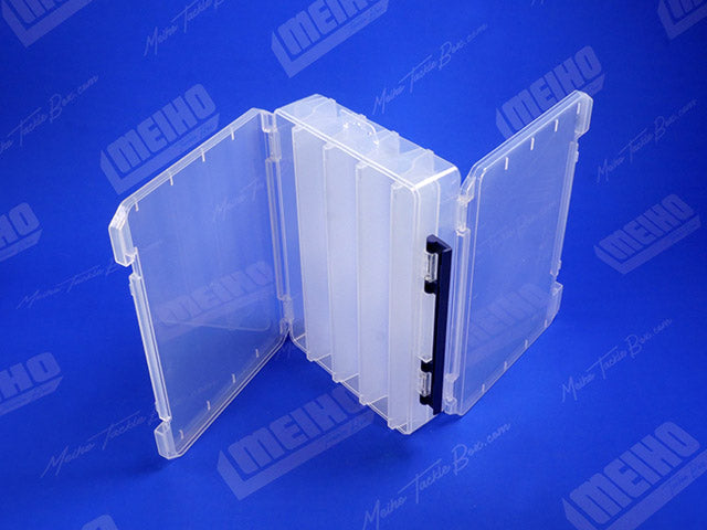 Кутия за примамки Meiho Reversible 250V, двустранна, прозрачно хранилище за примамки с отделения.